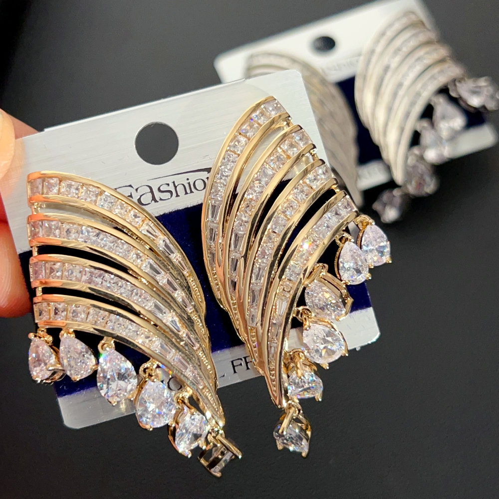 Chunky zircon fine earrings