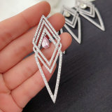 Pave fine arrow earrings
