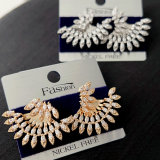 Fine pave zircon flower earrings