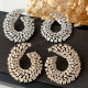 Pave zircon flower earrings
