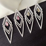 Pave fine arrow earrings
