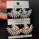 Fine pave zircon flower earrings