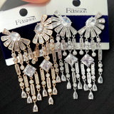 Fine zircon flower earrings