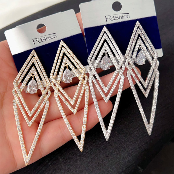 Fine pave arrow earrings