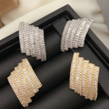 Pave fan earrings