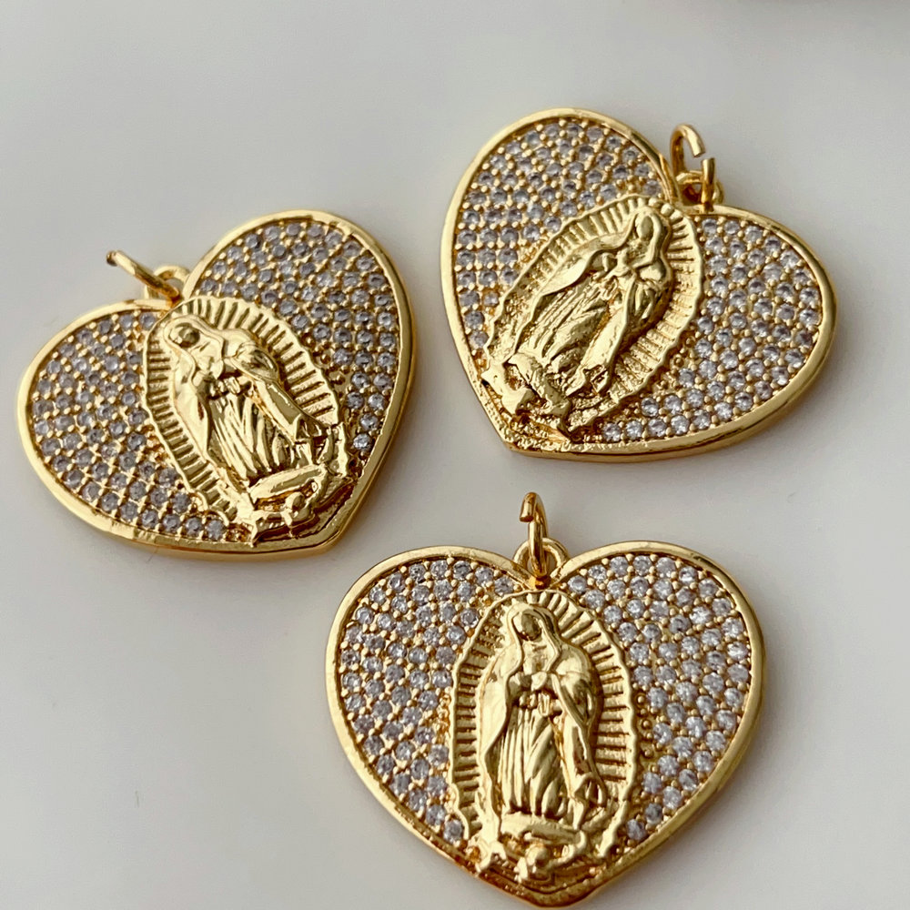 Pave heart charm
