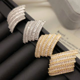 Pave fan earrings