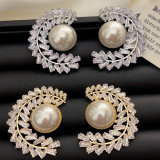 Pave leaf earrings