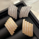 Pave fan earrings