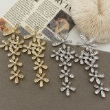 Pave flower earrings