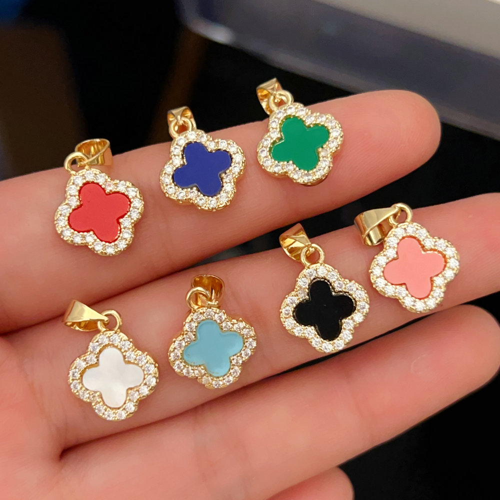 Pave clover charm