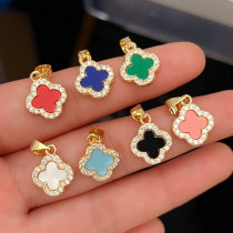 Pave clover charm