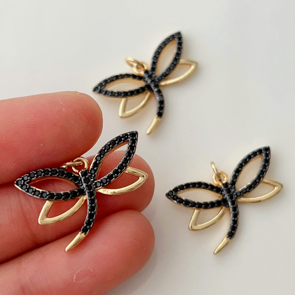 Pave dragonfly charm