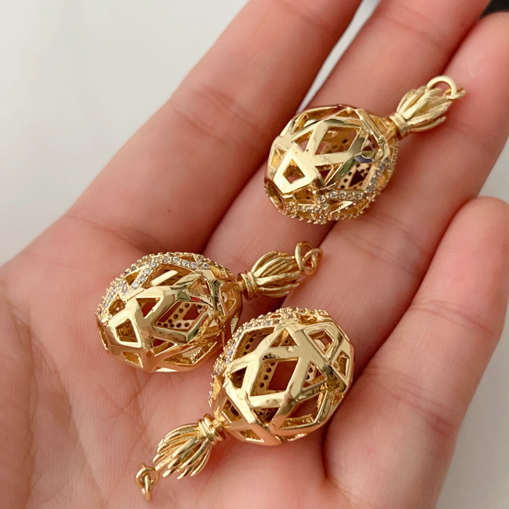 Pave ball charm