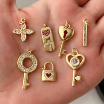 Pave key charm