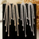 Pave zircon tassel earrings