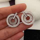 Pave circle earrings