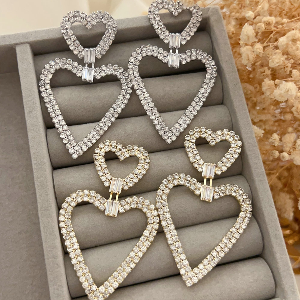 Crystal heart earrings