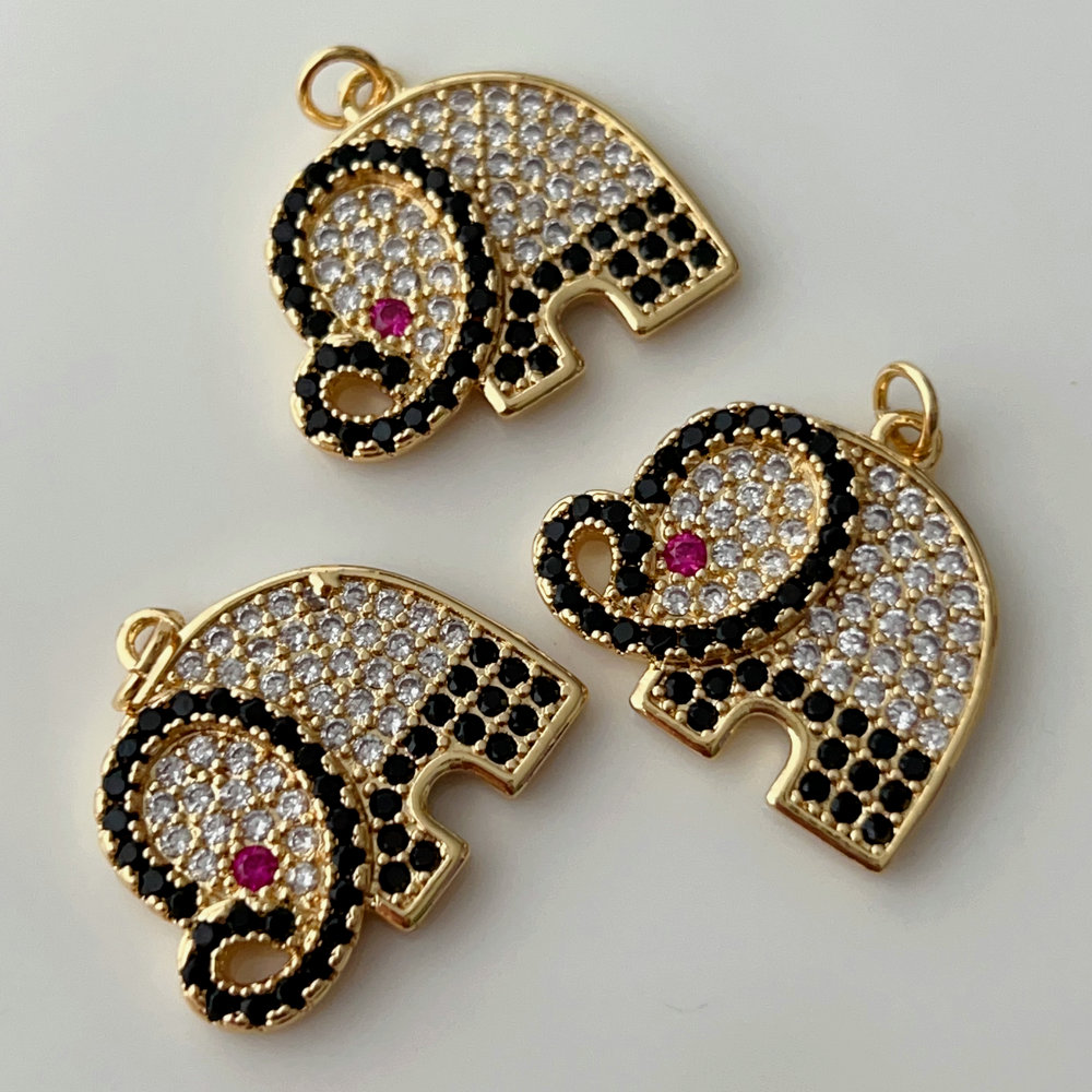 Pave elephant charm