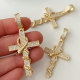 Pave snake cross pendant