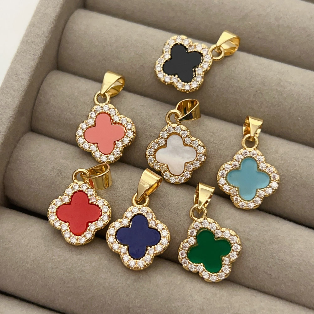 Pave clover charm