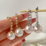 Zircon pearl earrings