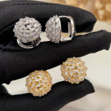 Pave zircon ball earrings