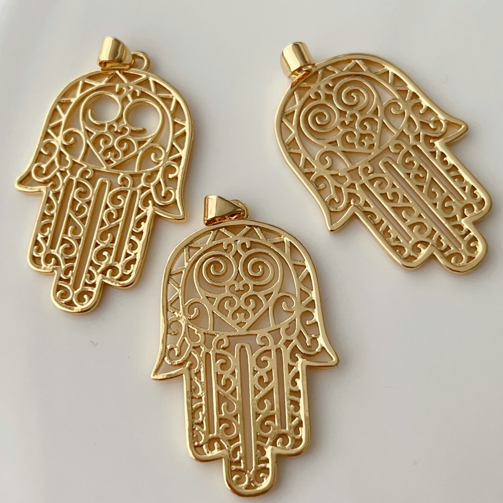 Pave hand charm