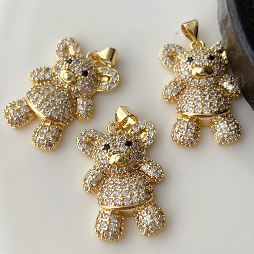 Pave zircon bear charm