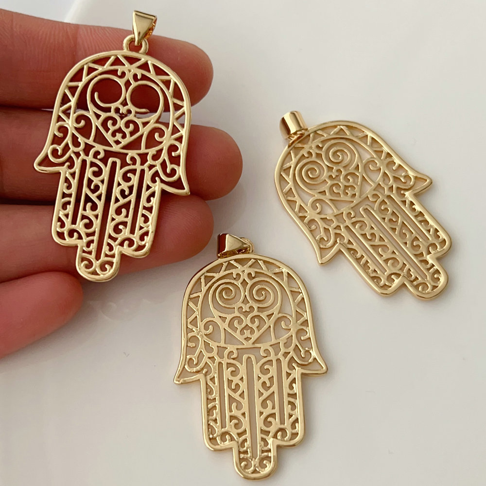 Pave hand charm
