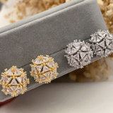 Pave zircon ball earrings