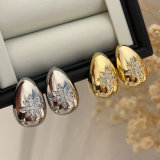 Pave star drop earrings