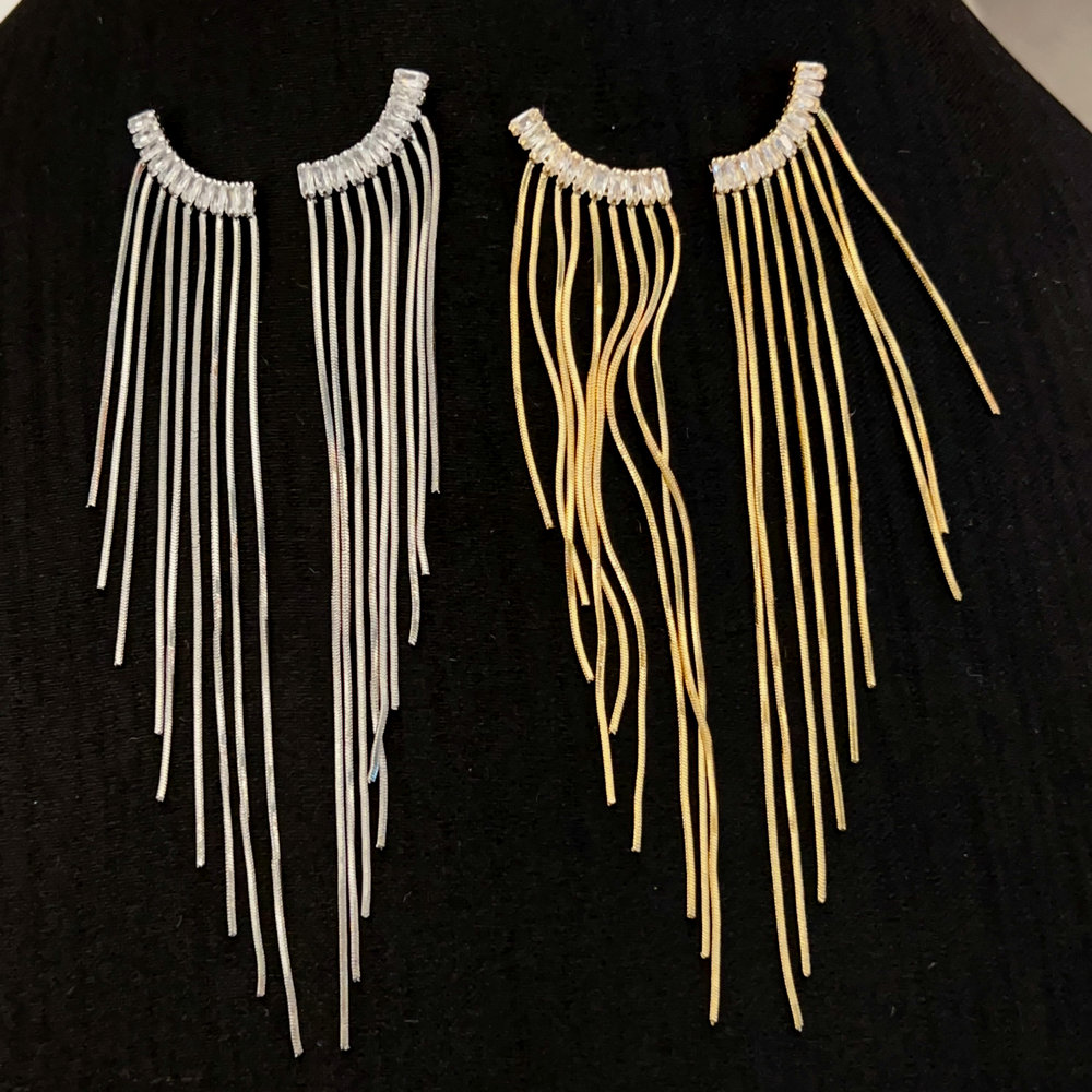 Chain tassel earrings