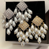 Pearl tassel earrings