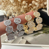 Pave square zircon hoop