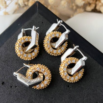 Pave zircon round charm earrings