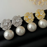 Pearl flower earrings
