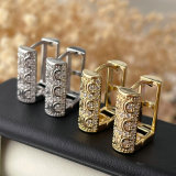 Pave square earrings