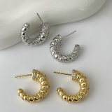 Pave twist hoop