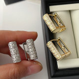Pave square earrings