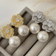 Pearl flower earrings