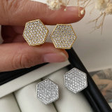 Pave suqare earrings