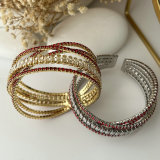 Pave red zircon chunky cuff