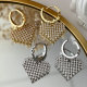 Pave heart earrings