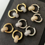 Fashoin zircon circle charm earrings