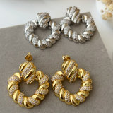 Pave heart earrings