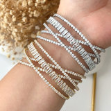 Pave clear zircon chunky bangle