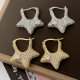 Pave zircon star earrings