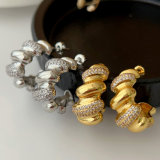 Pave zircon twist earrings