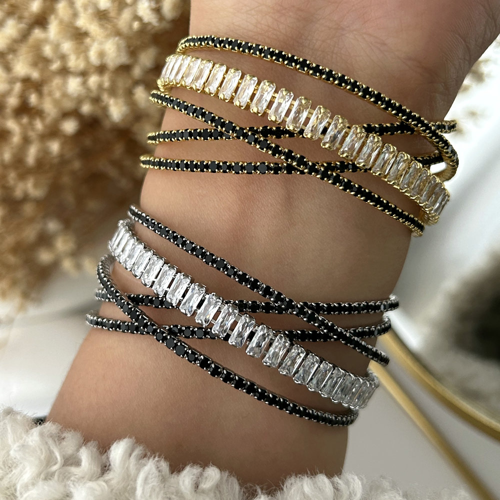 Pave zircon chunky bangle